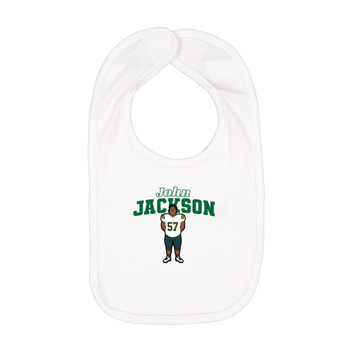 Infant Bib — Name Arch in White