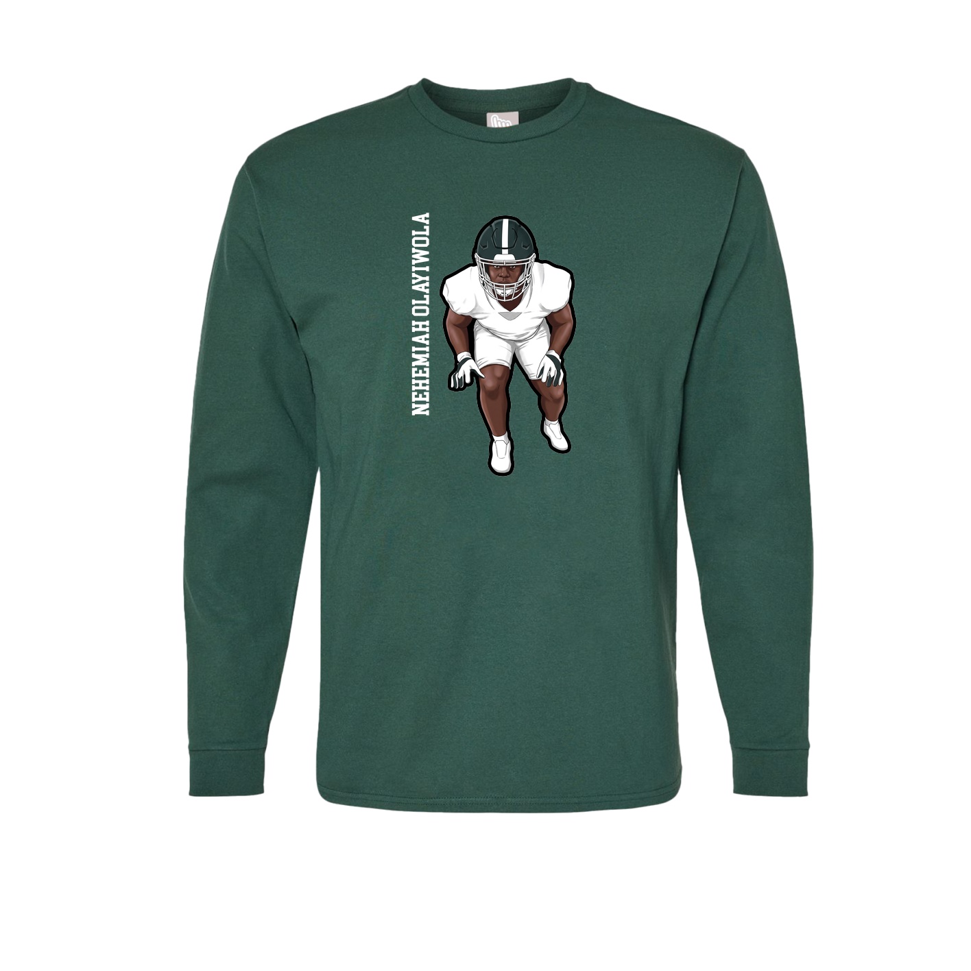 Long Sleeve Tee — Name Vertical in Green
