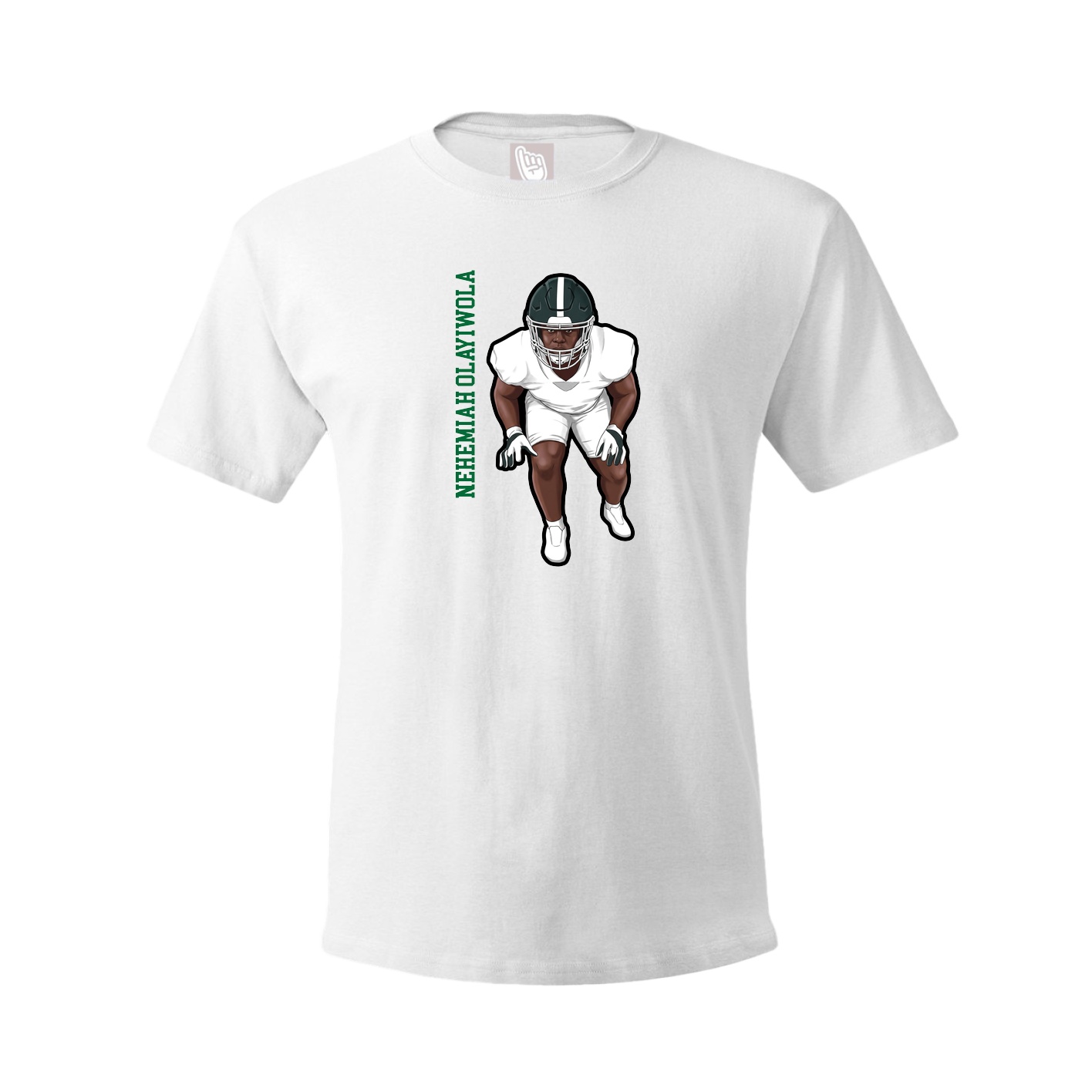 Youth Tee — Name Vertical in White
