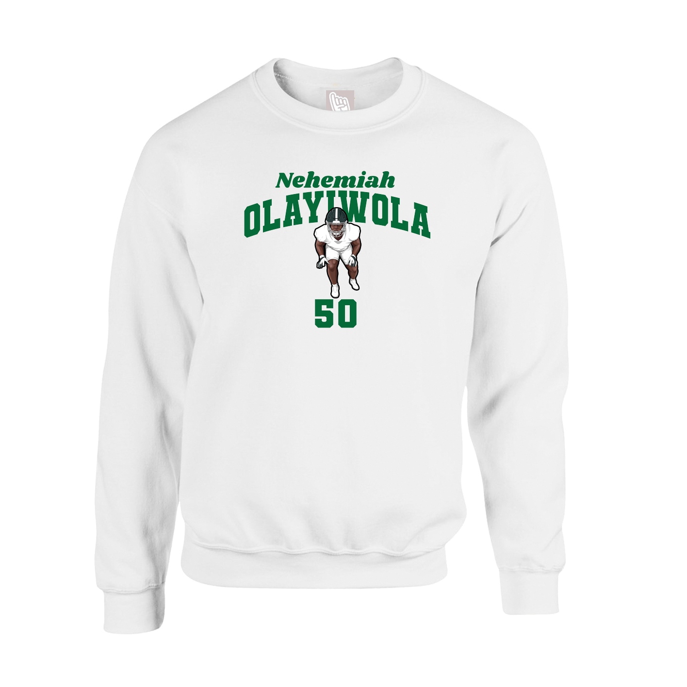 Fleece Crew — Signature Arch in White
