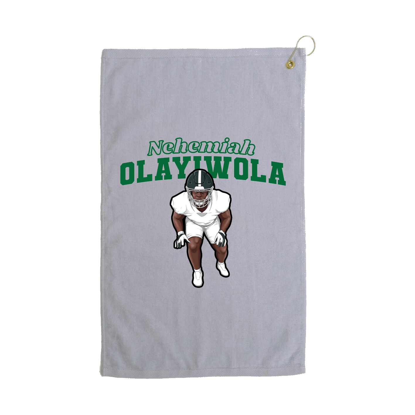 Golf Towel — Name Arch in Grey