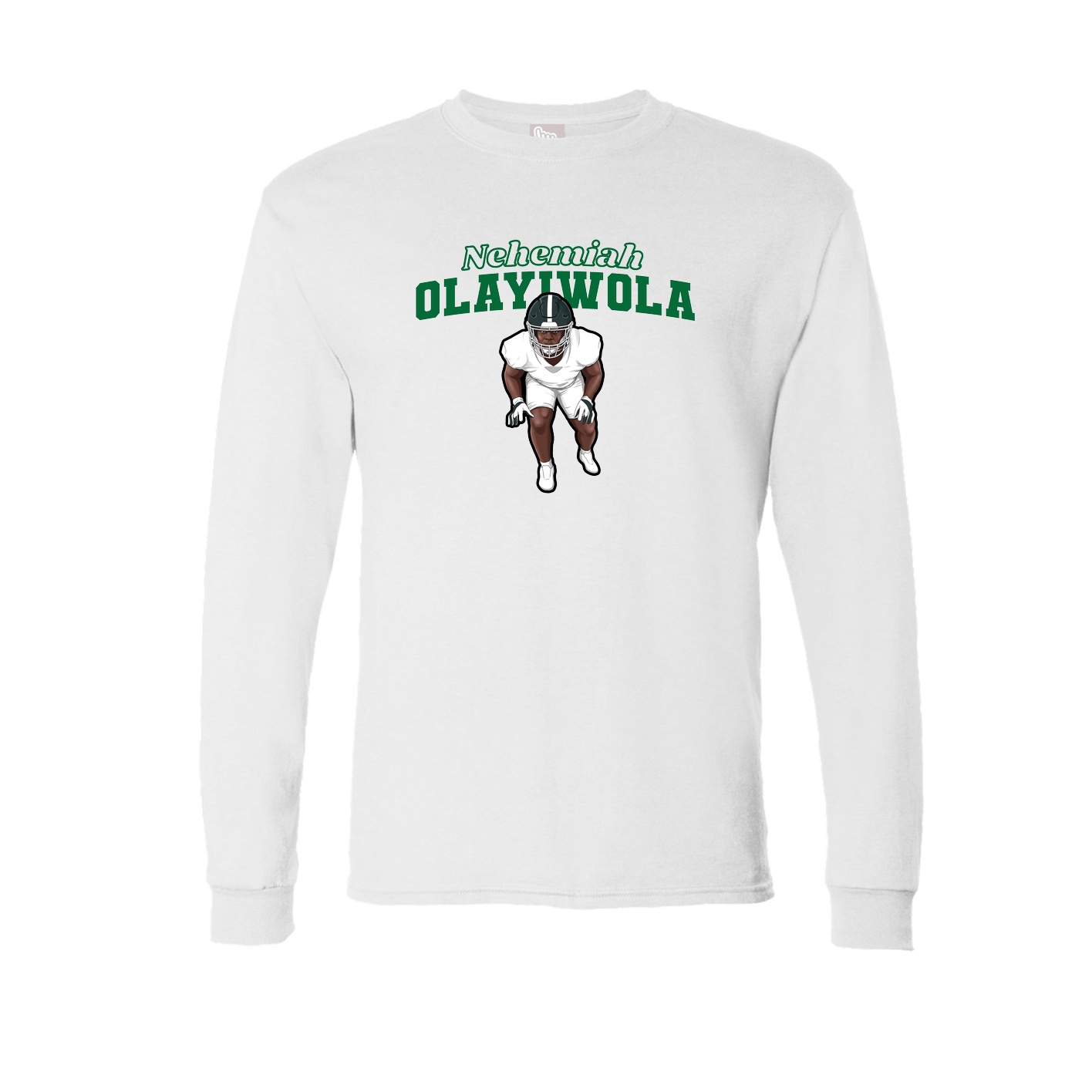 Long Sleeve Tee — Name Arch in White