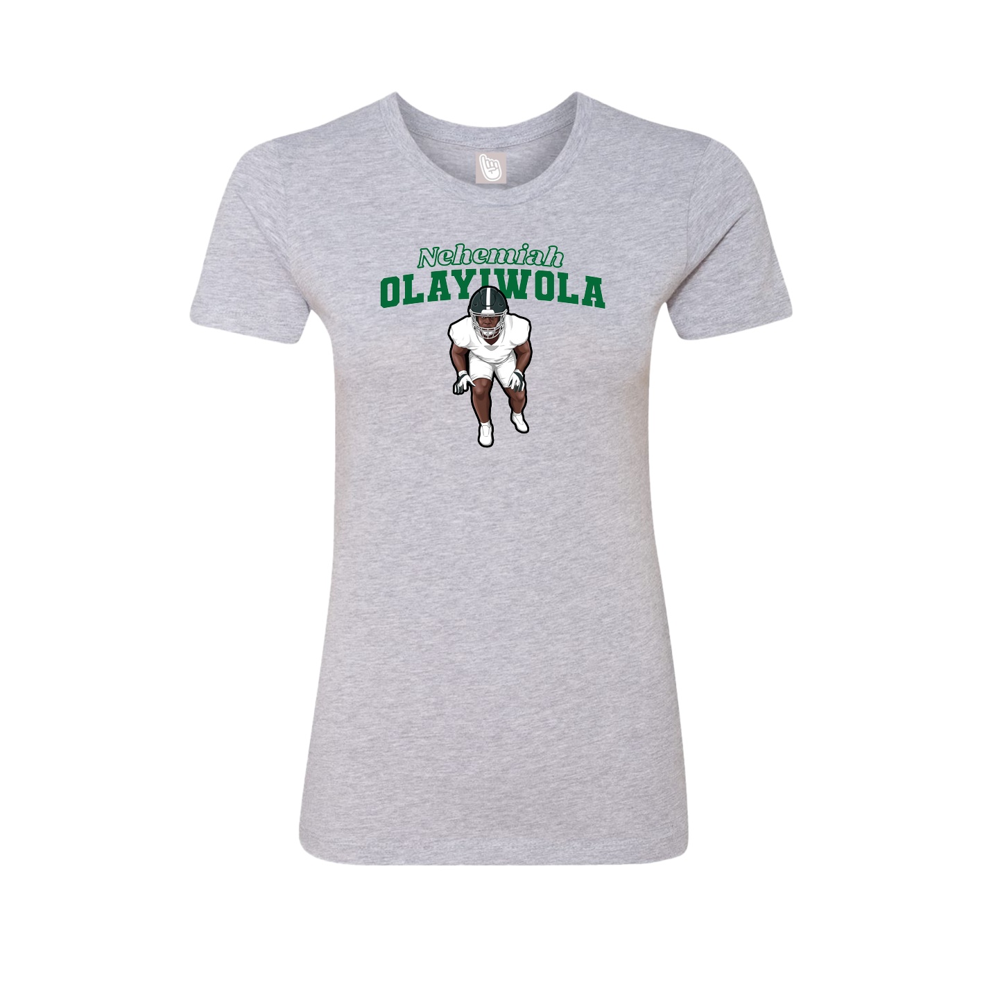 Fitted Women's Tee — Name Arch in Grey