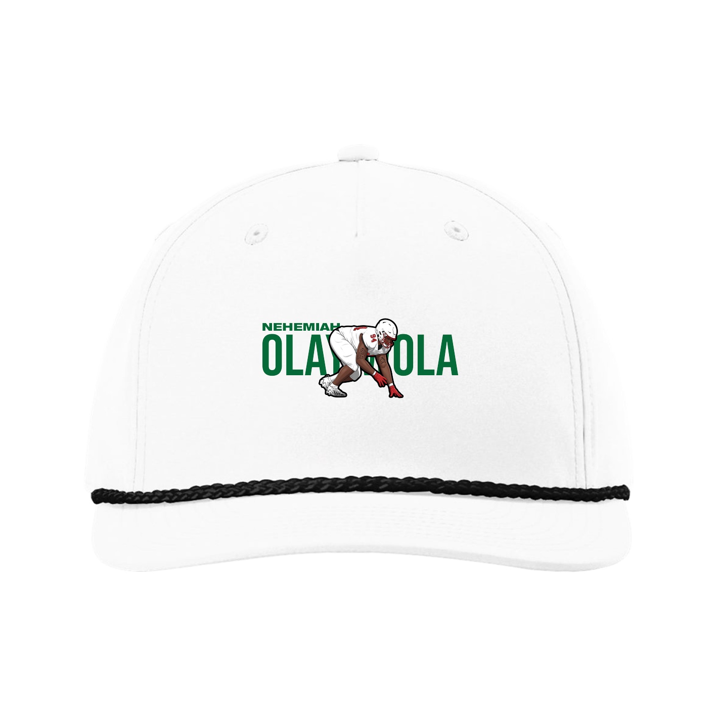 Five-Panel Classic Rope Cap — Player Name in White