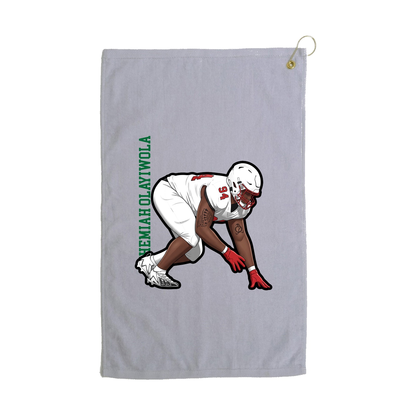 Golf Towel — Name Vertical in Grey