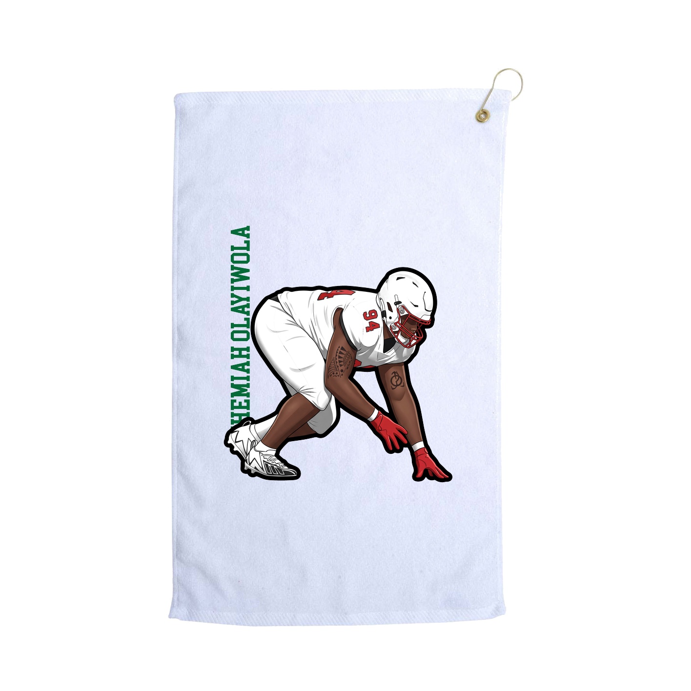 Golf Towel — Name Vertical in White