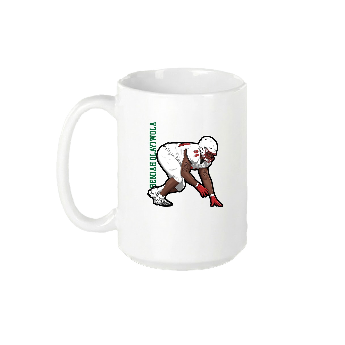 15oz Coffee Mug — Name Vertical in White
