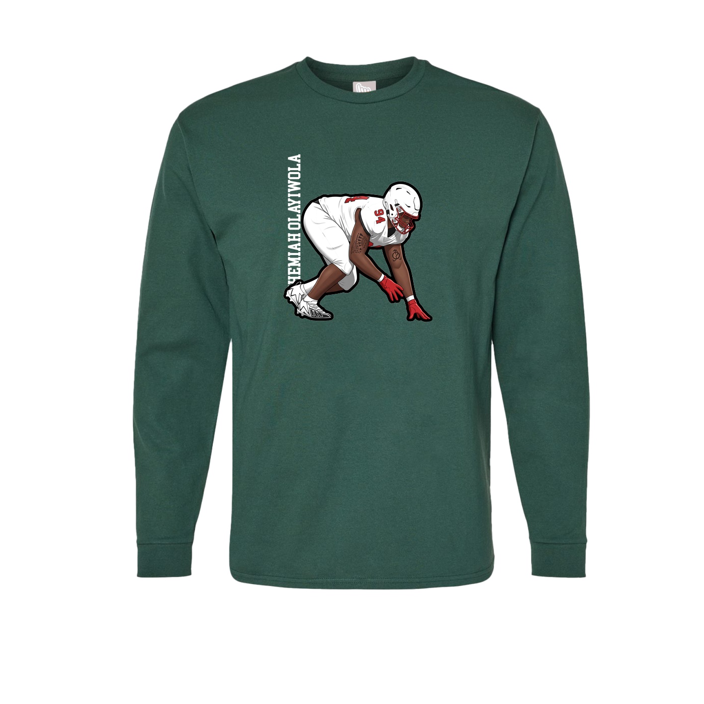 Long Sleeve Tee — Name Vertical in Green