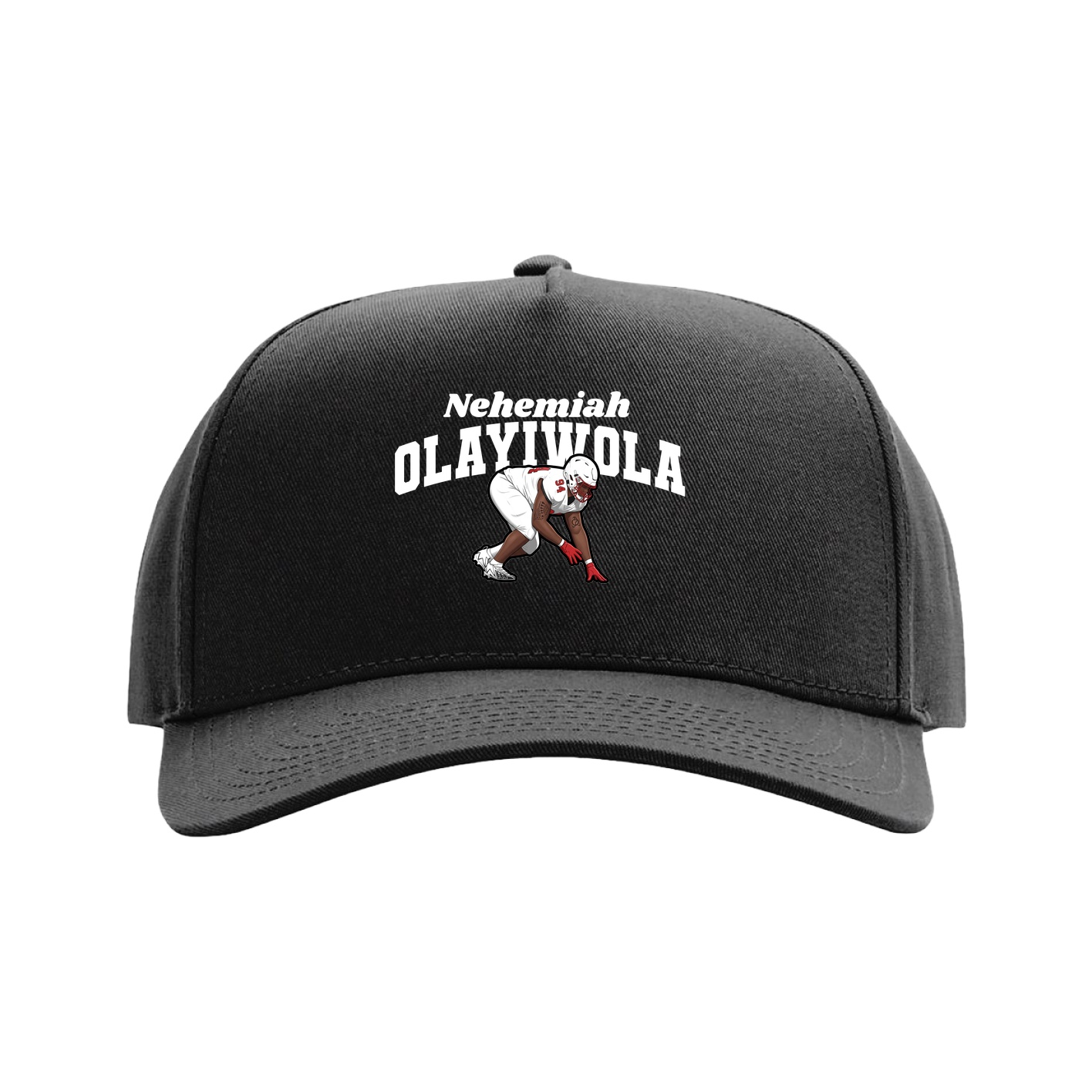 Full Fabric Five-Panel Champ Cap — Signature Arch in Black