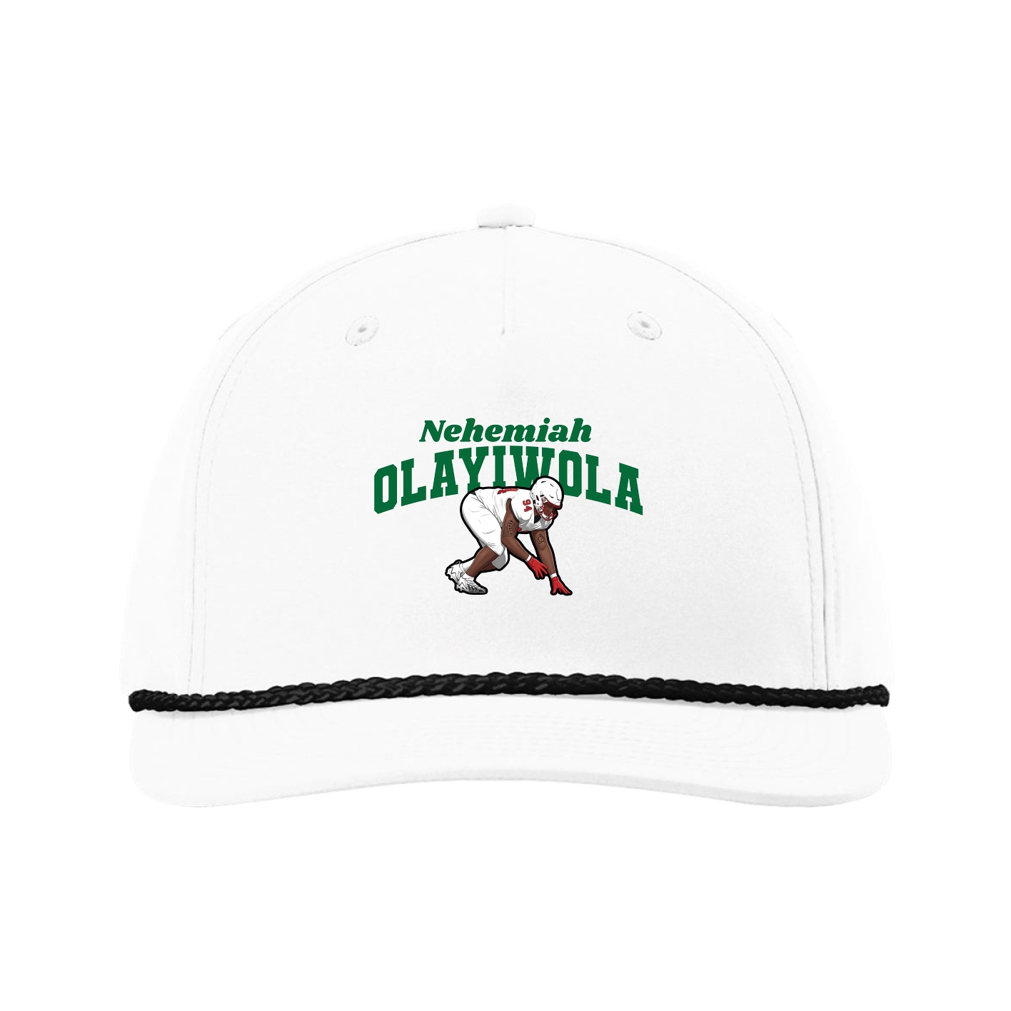 Five-Panel Classic Rope Cap — Signature Arch in White