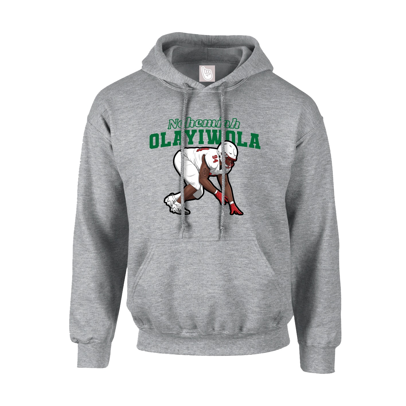 Youth Hoodie — Name Arch in Grey