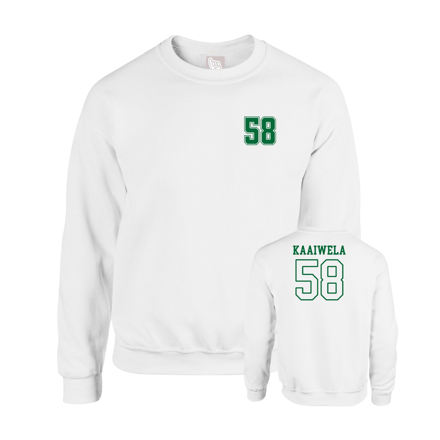 Fleece Crew — Chest Back in White