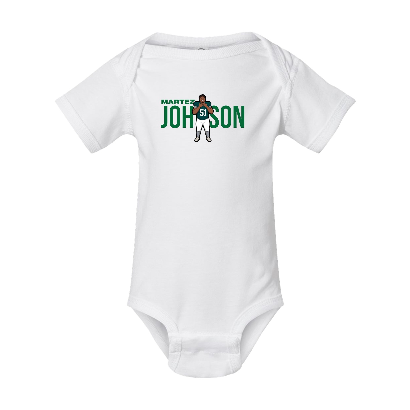 Baby Onesie — Player Name in White