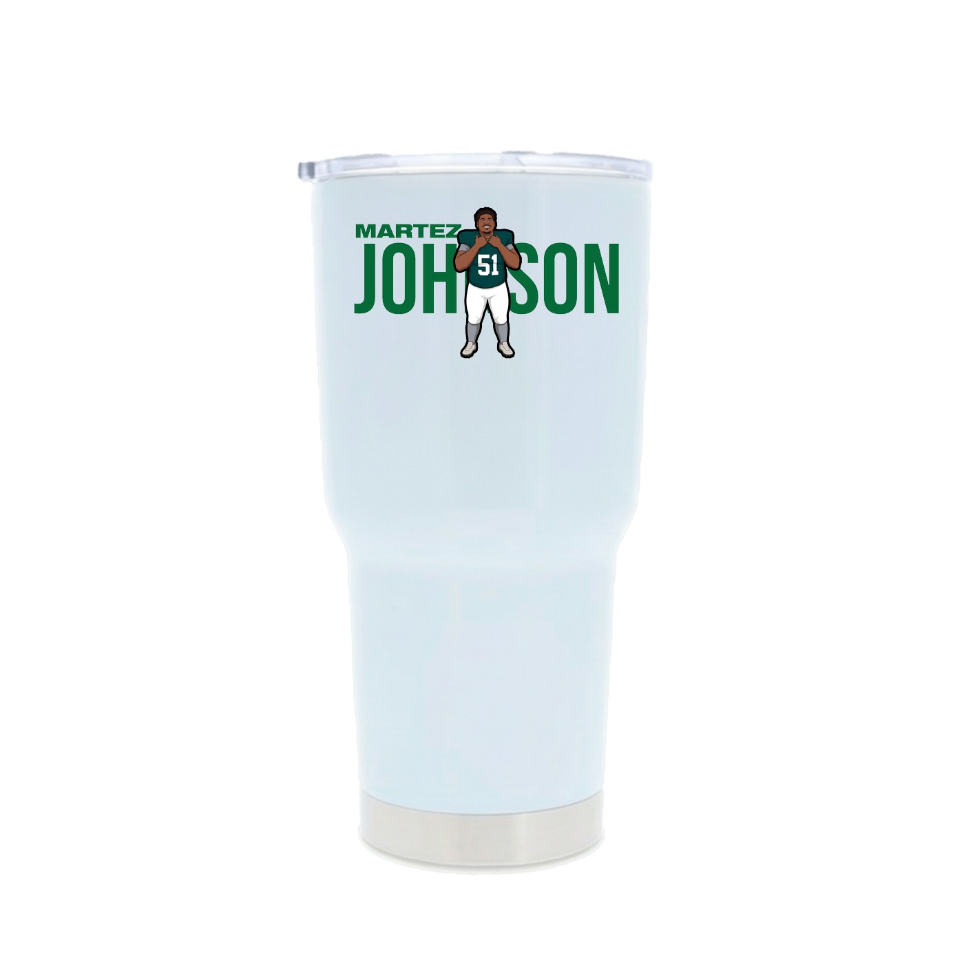 30oz Stainless Steel Tumbler — Player Name in White