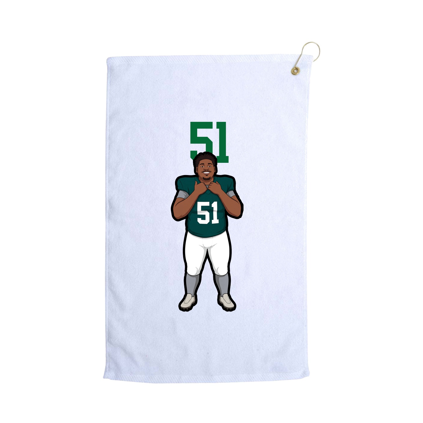 Golf Towel — Number Top in White
