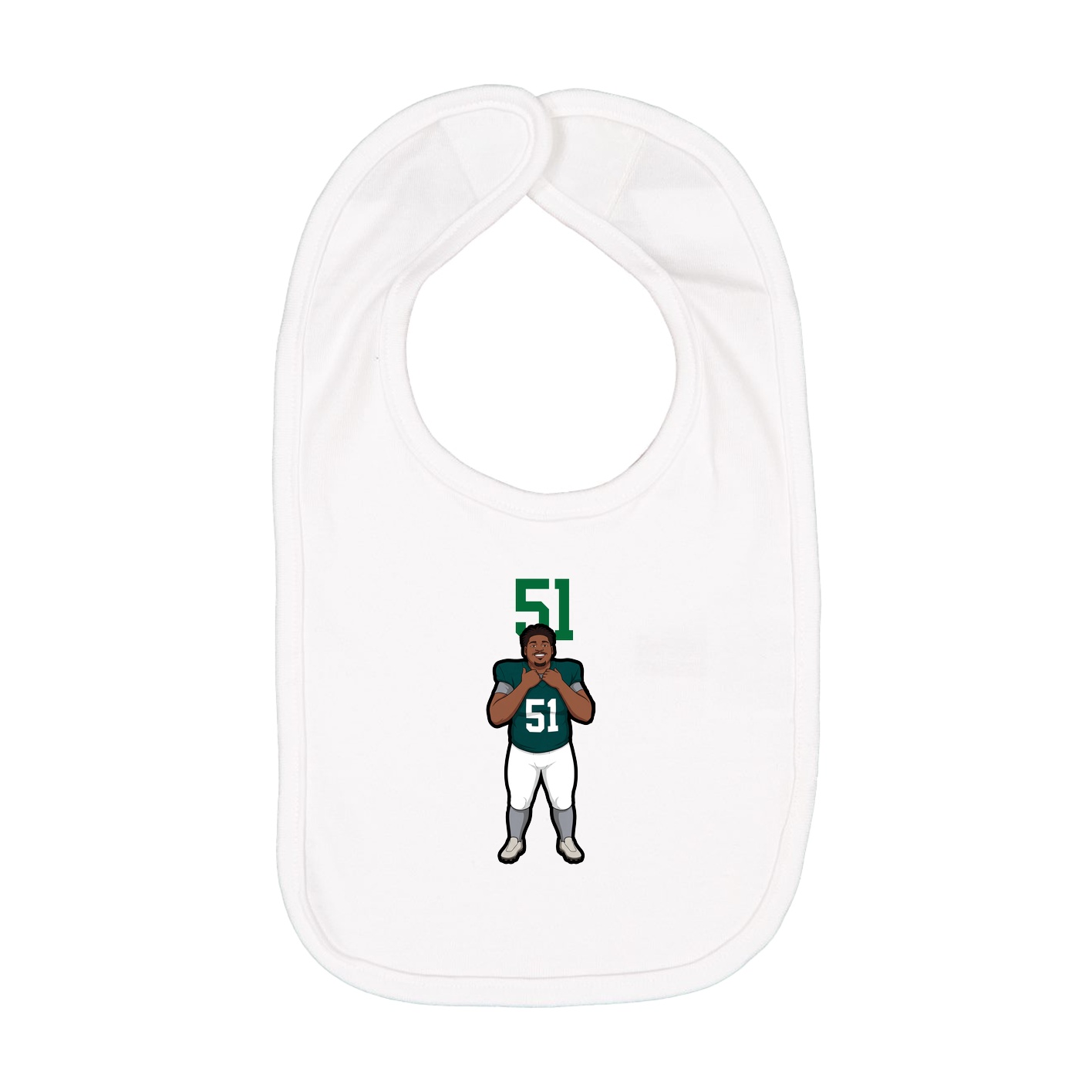 Infant Bib — Number Top in White