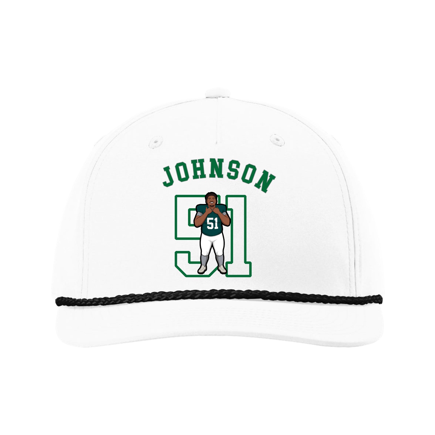 Five-Panel Classic Rope Cap — Shirsey Arch in White