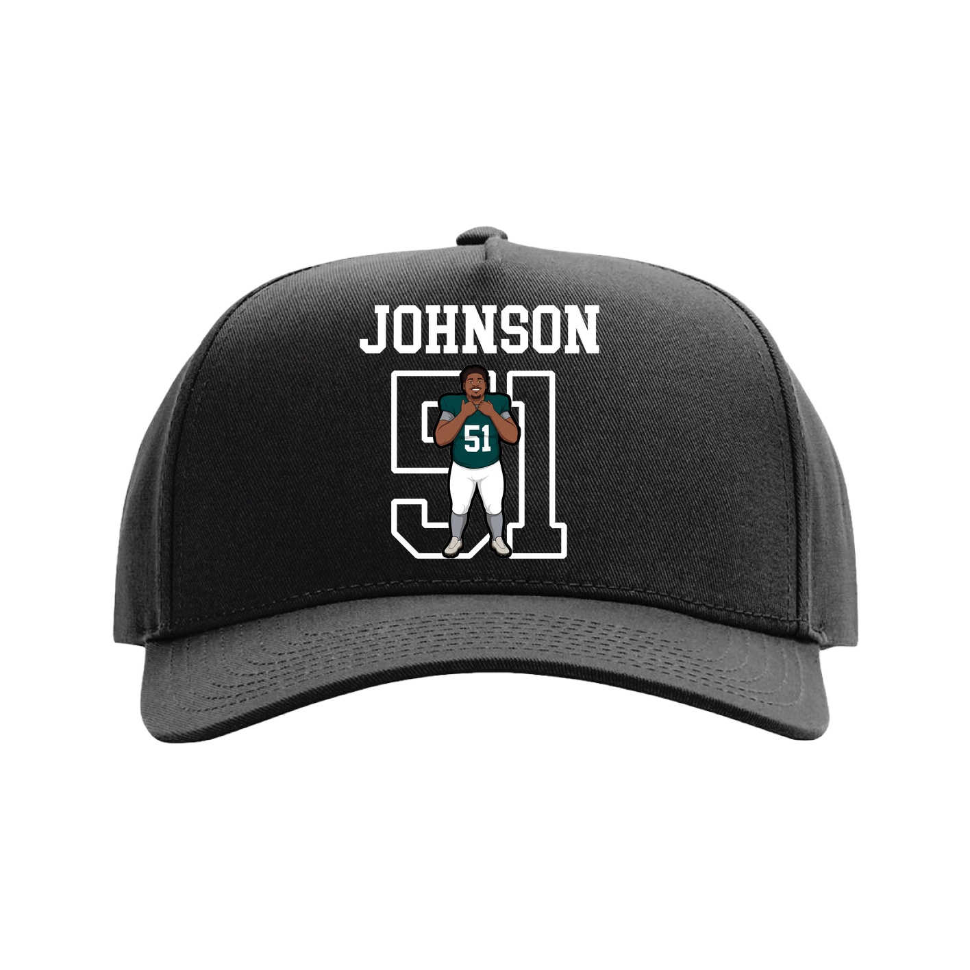 Full Fabric Five-Panel Champ Cap — Shirsey in Black