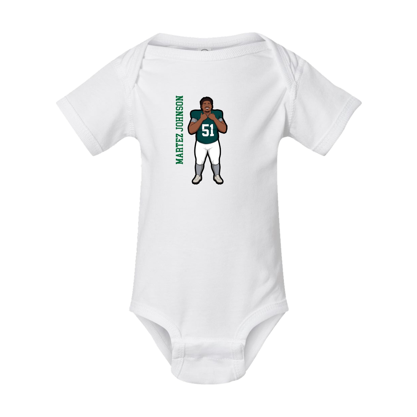 Baby Onesie — Name Vertical in White