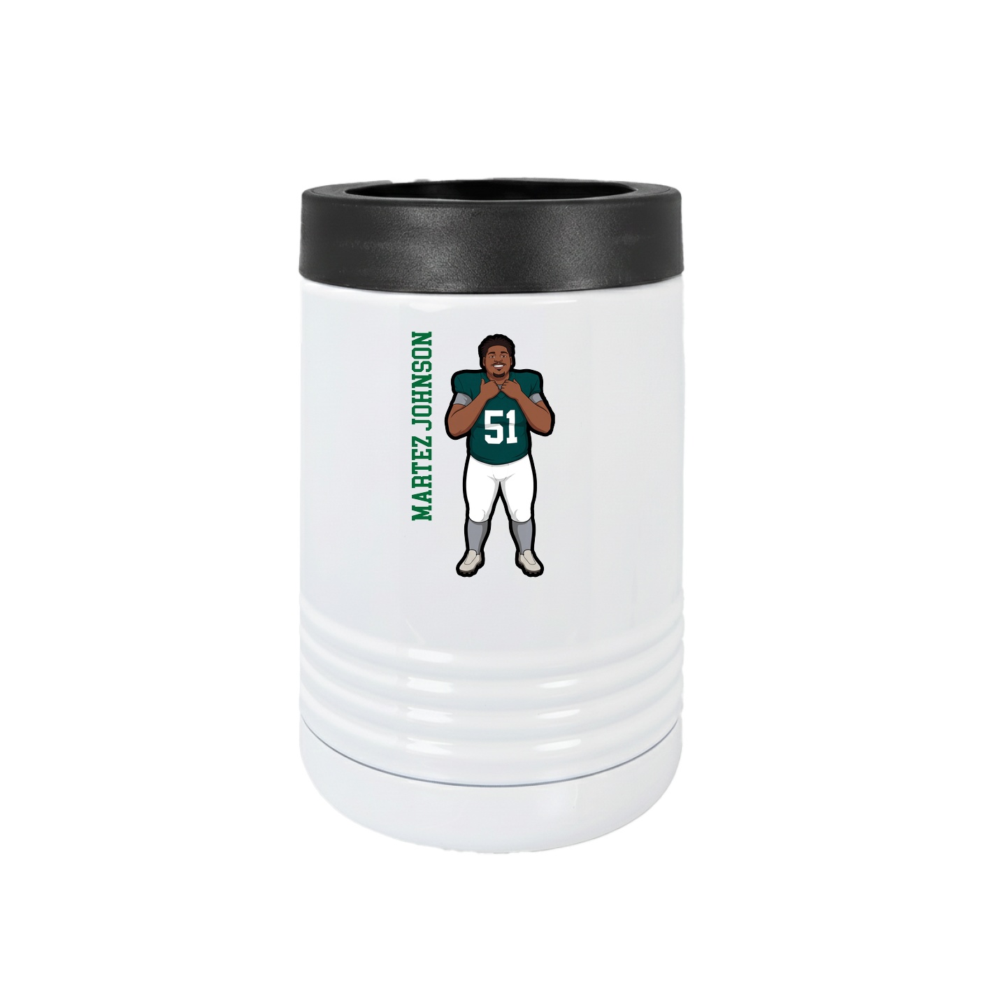 Beverage Holder — Name Vertical in White