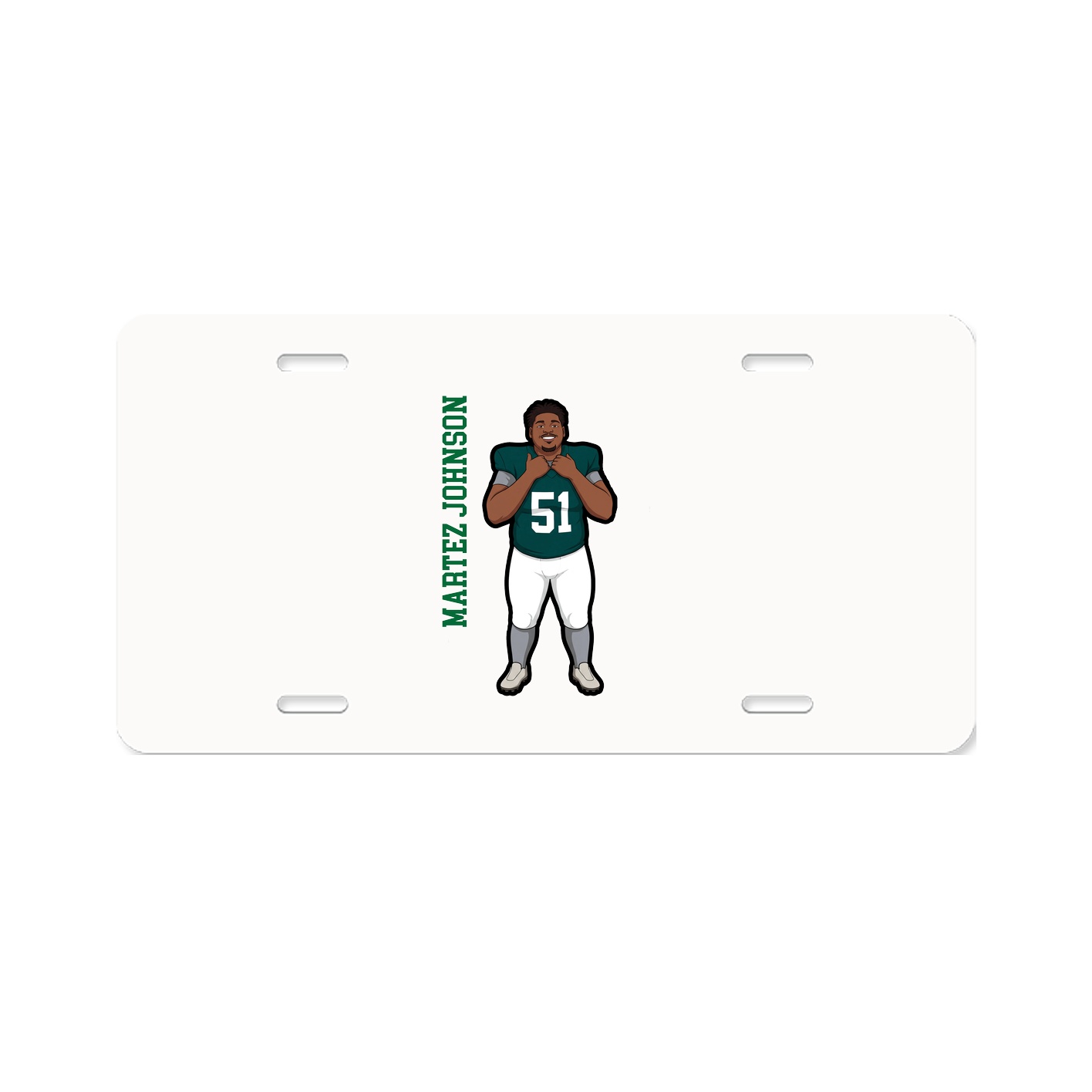 License Plate — Name Vertical in Classic