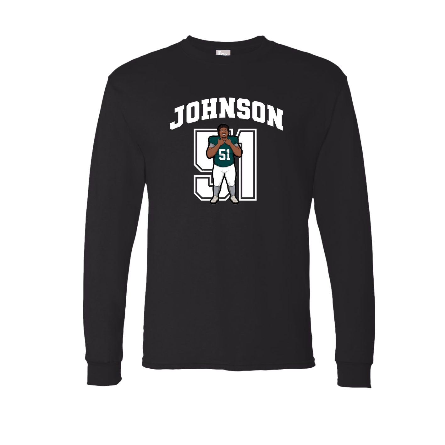 Long Sleeve Tee — Number in Black