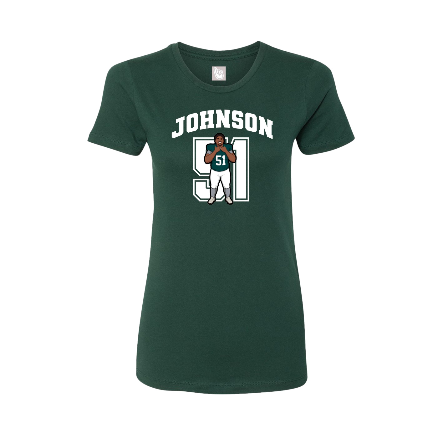 Fitted Women's Tee — Number in Green