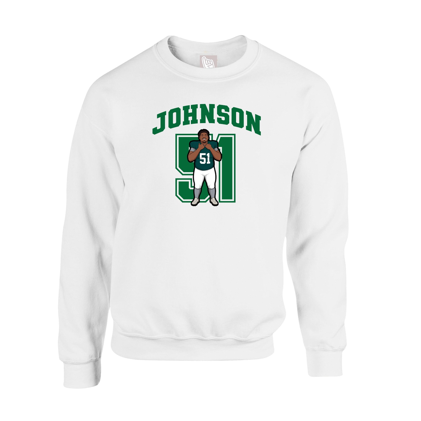 Fleece Crew — Number in White