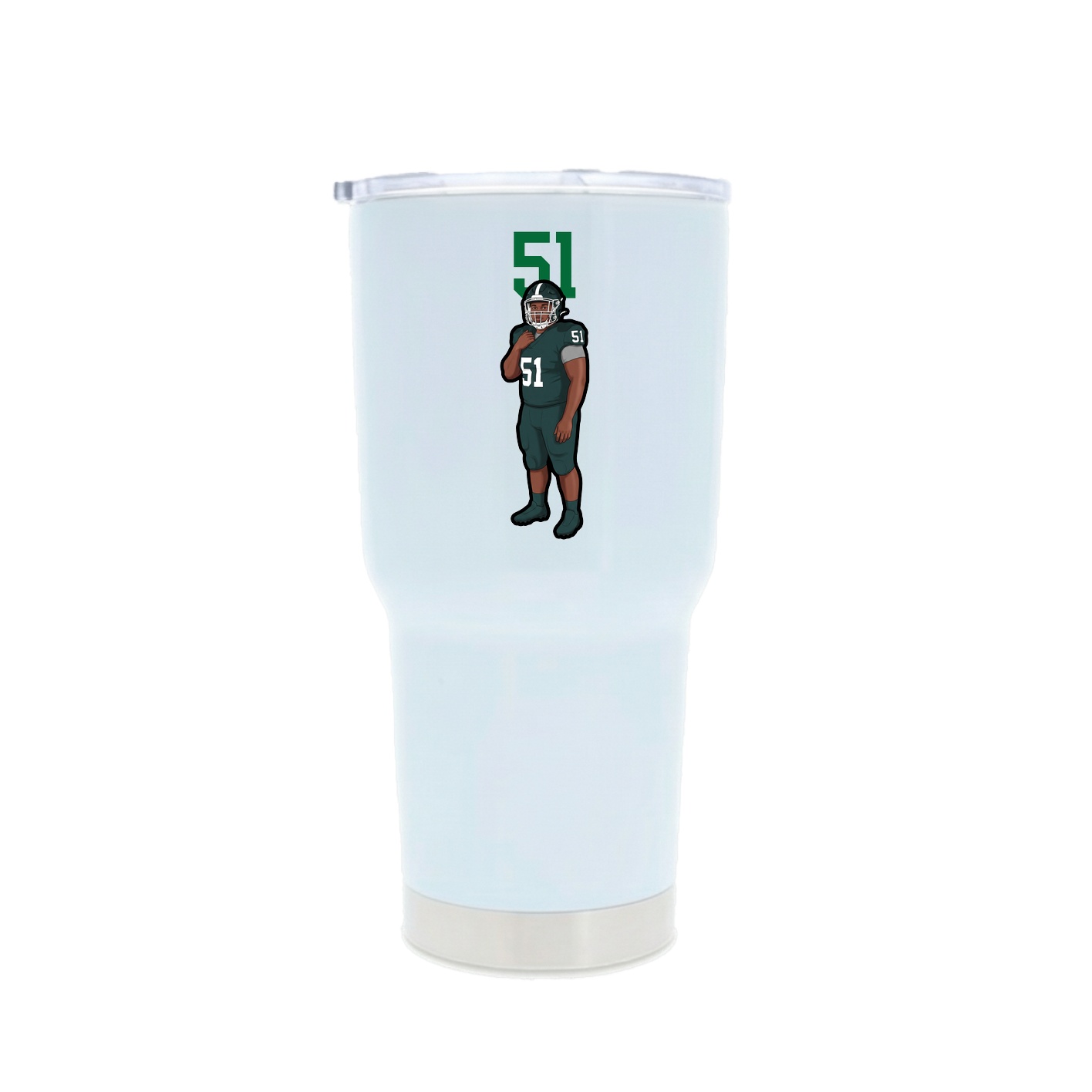 30oz Stainless Steel Tumbler — Number Top in White