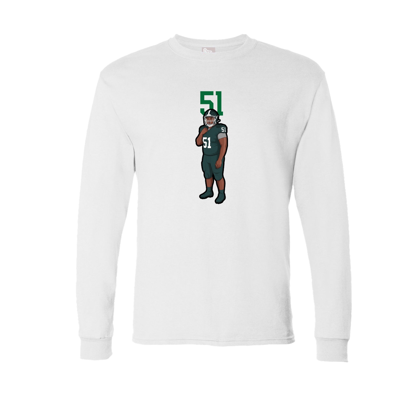 Long Sleeve Tee — Number Top in White