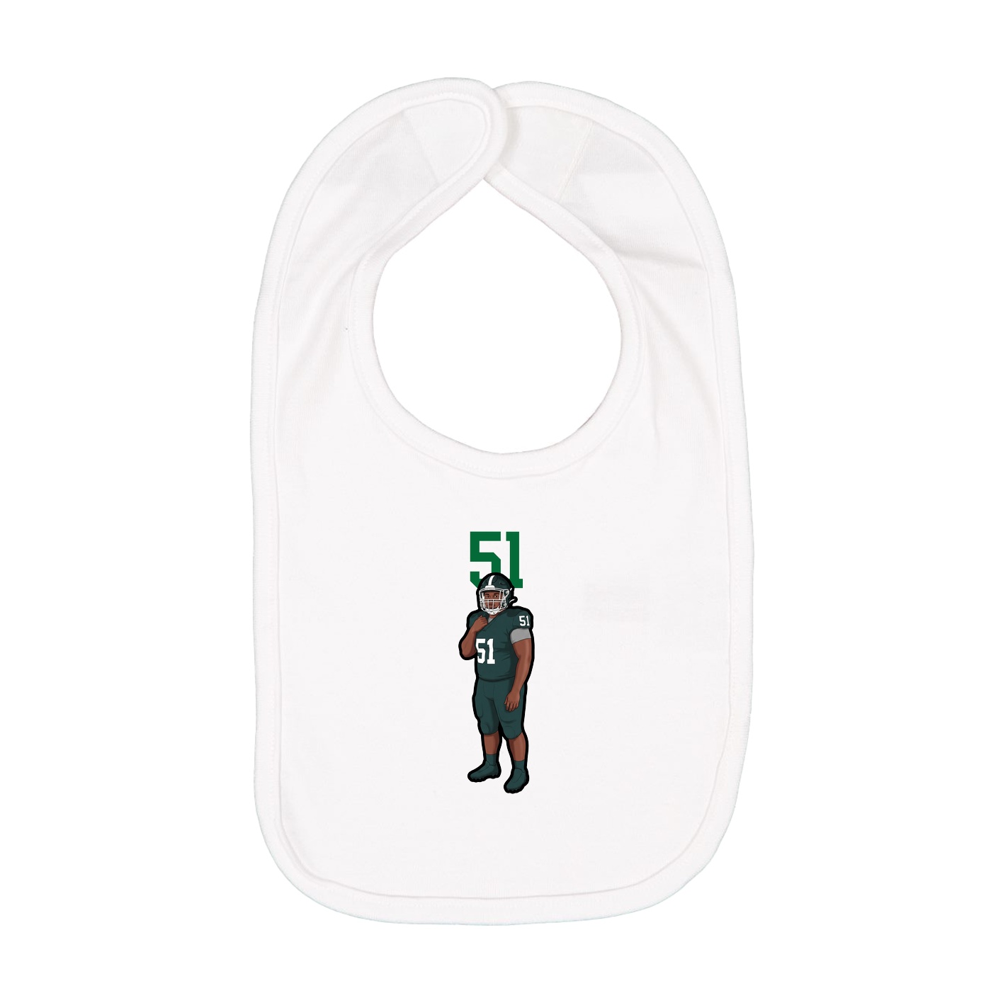 Infant Bib — Number Top in White
