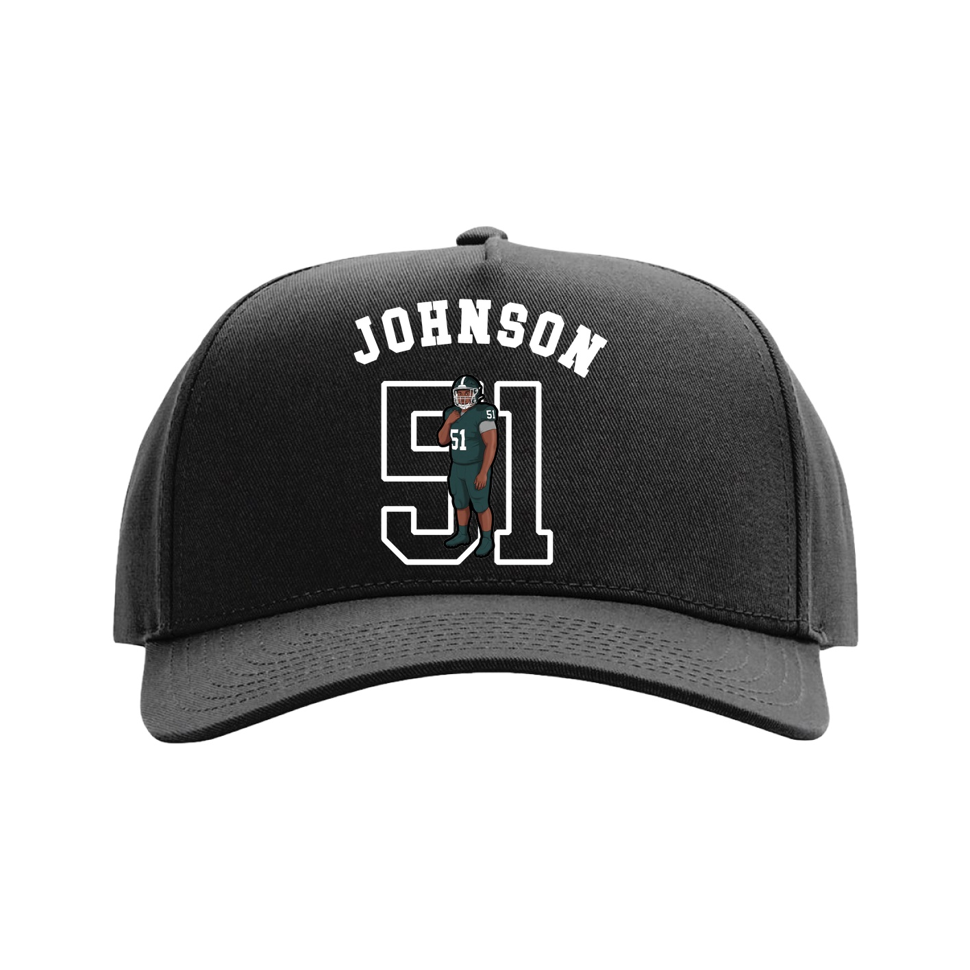 Full Fabric Five-Panel Champ Cap — Shirsey Arch in Black