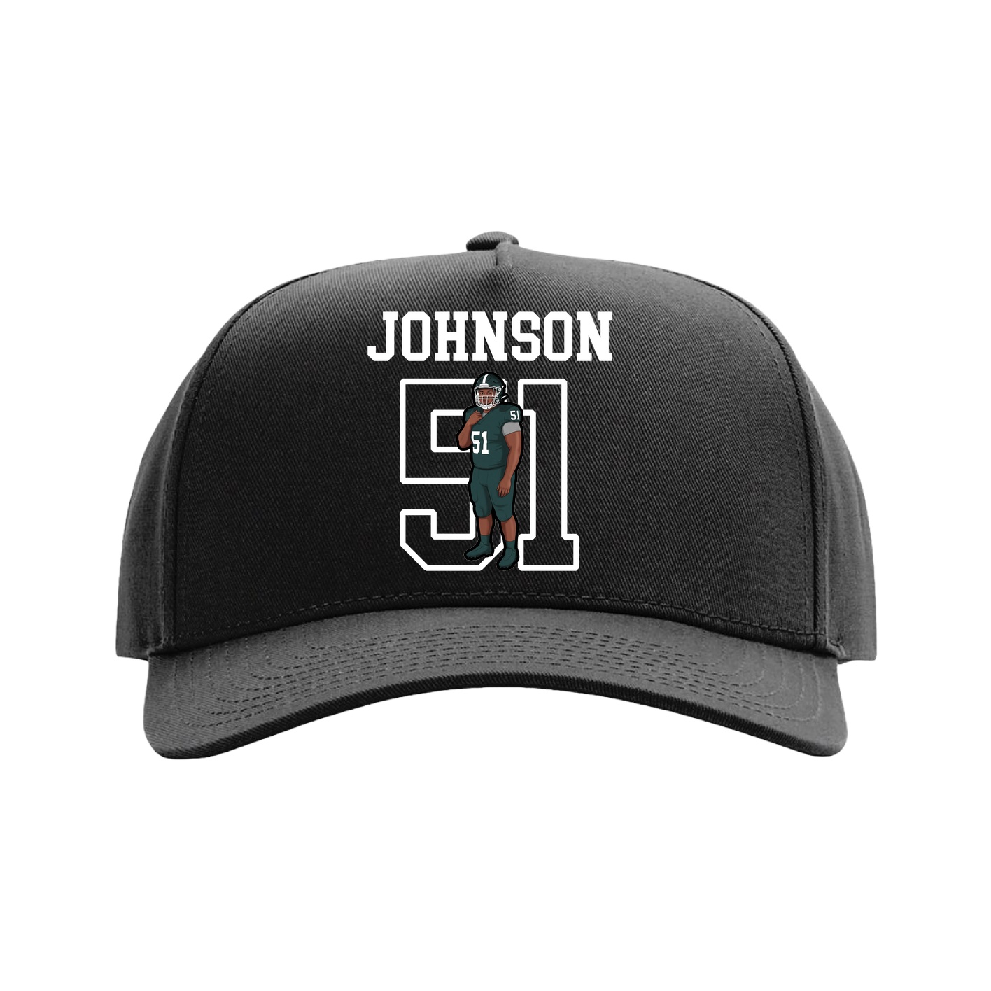 Full Fabric Five-Panel Champ Cap — Shirsey in Black