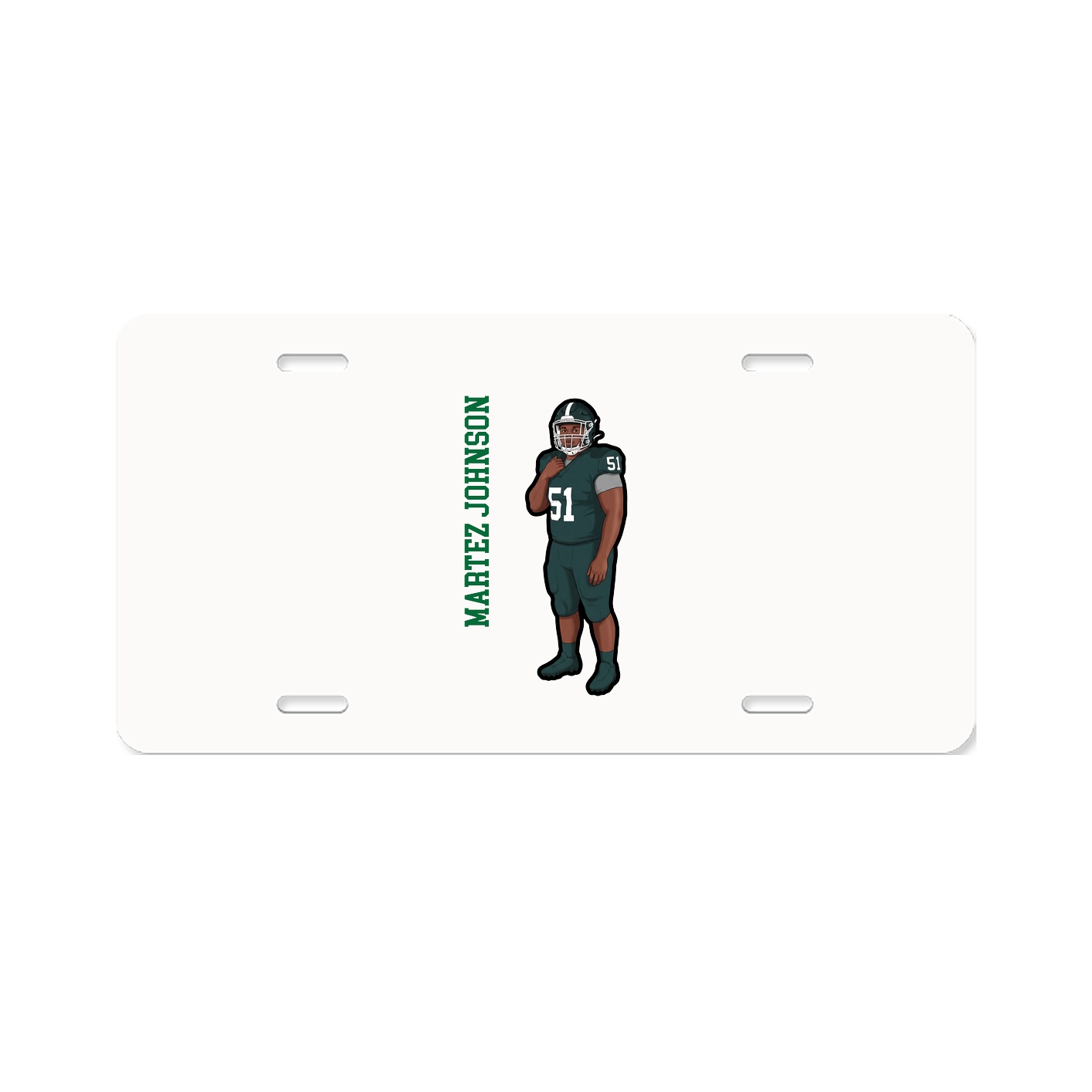 License Plate — Name Vertical in Classic