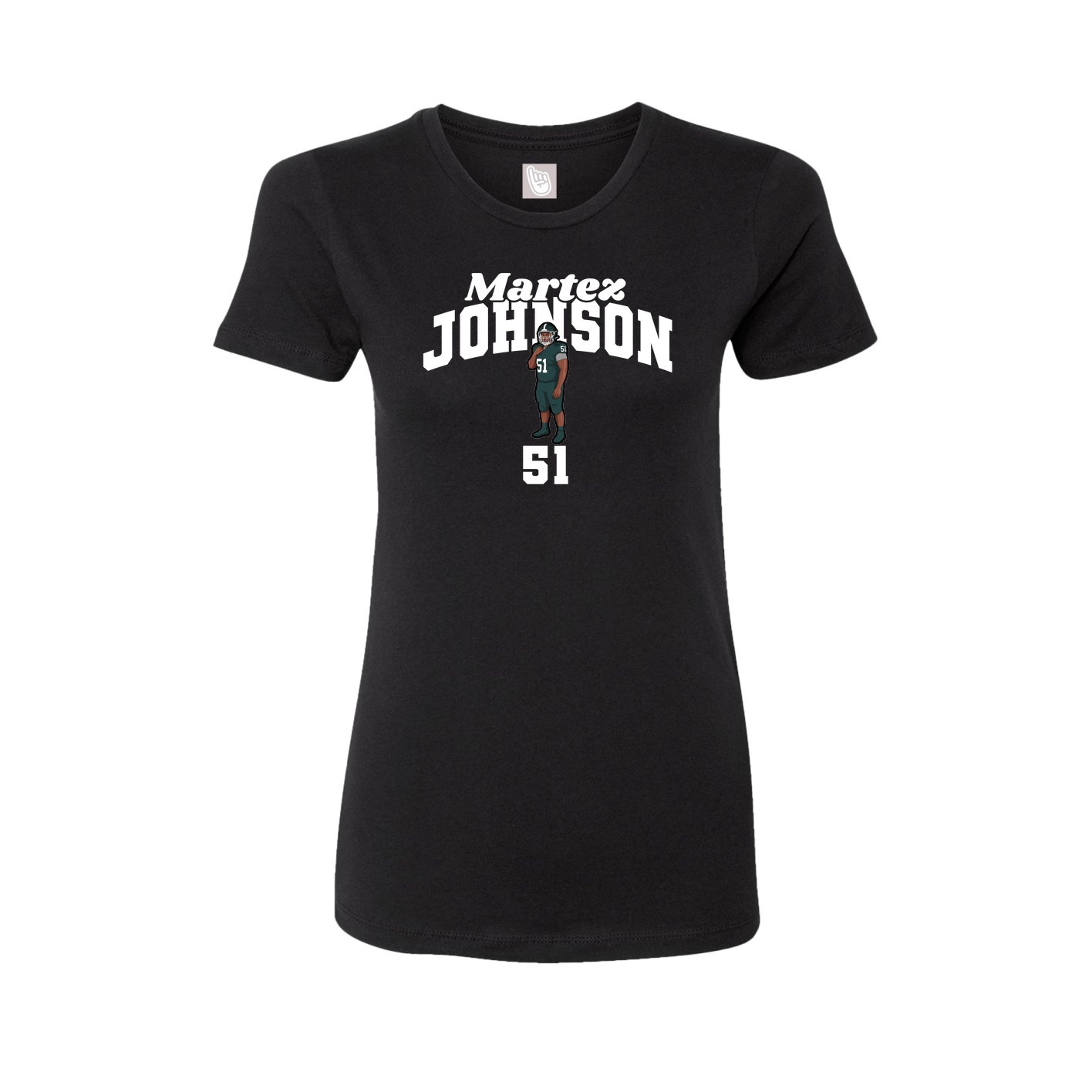 Fitted Women's Tee — Signature Arch in Black