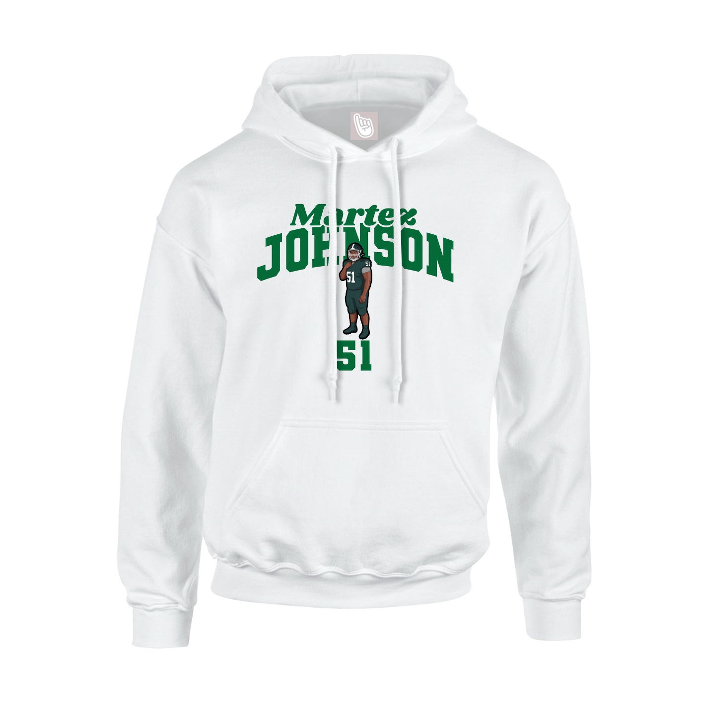 Youth Hoodie — Signature Arch in White