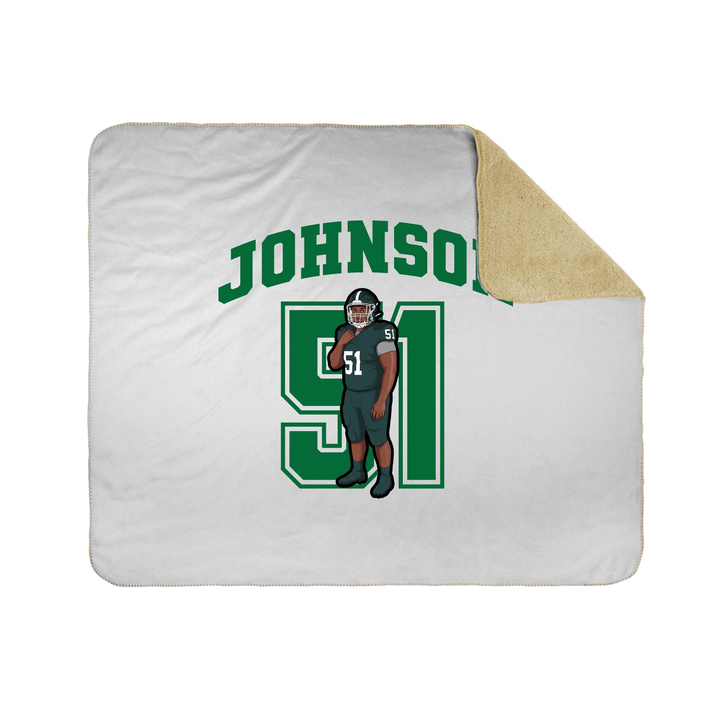 Throw Blanket — Number in White