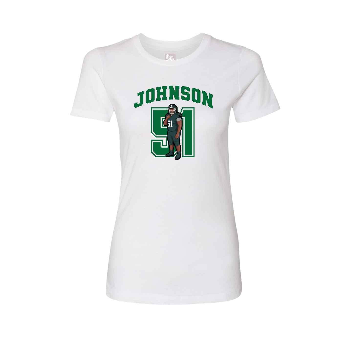 Fitted Women's Tee — Number in White
