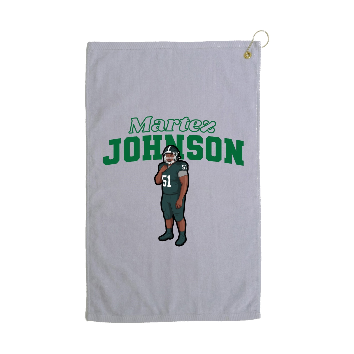 Golf Towel — Name Arch in Grey
