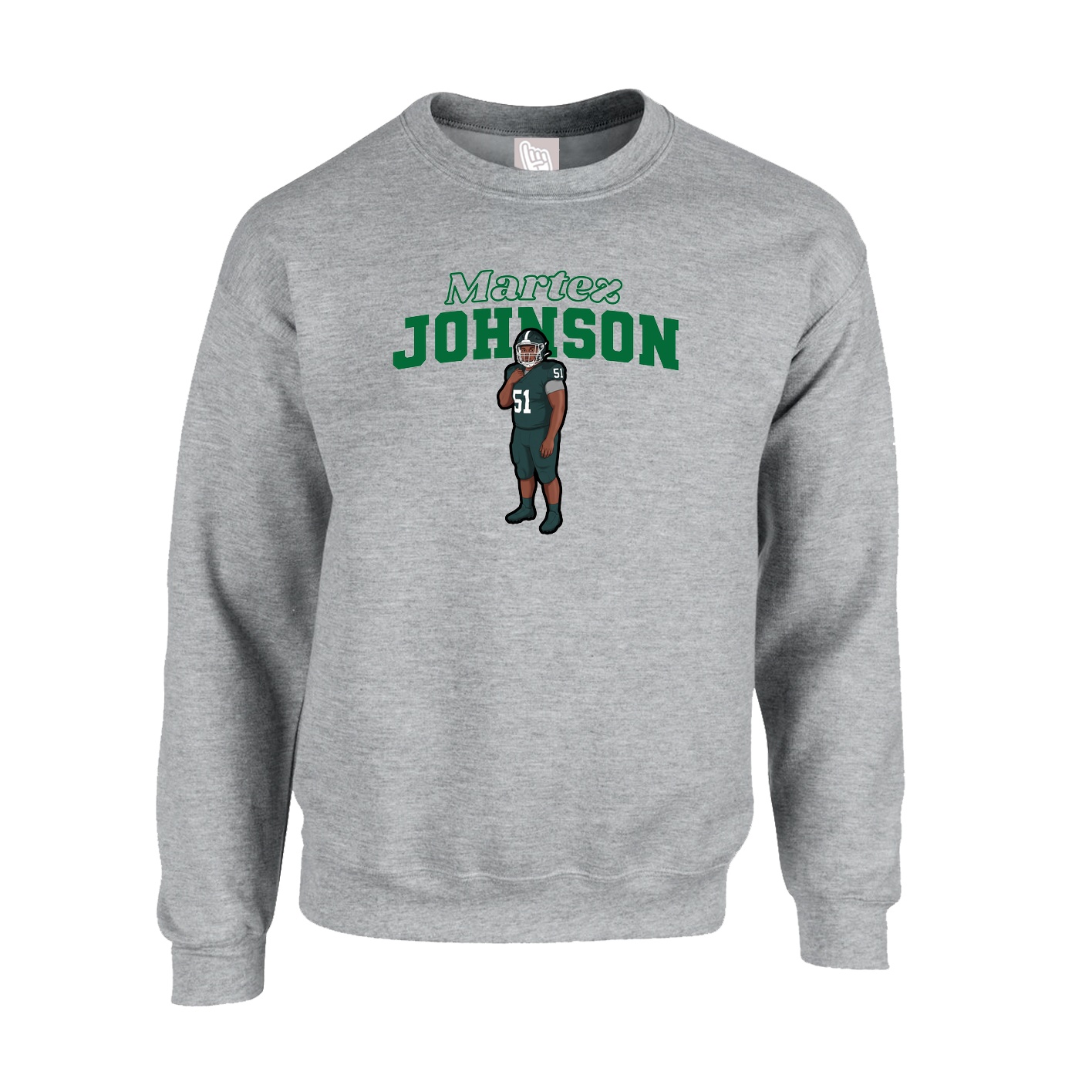Fleece Crew — Name Arch in Grey