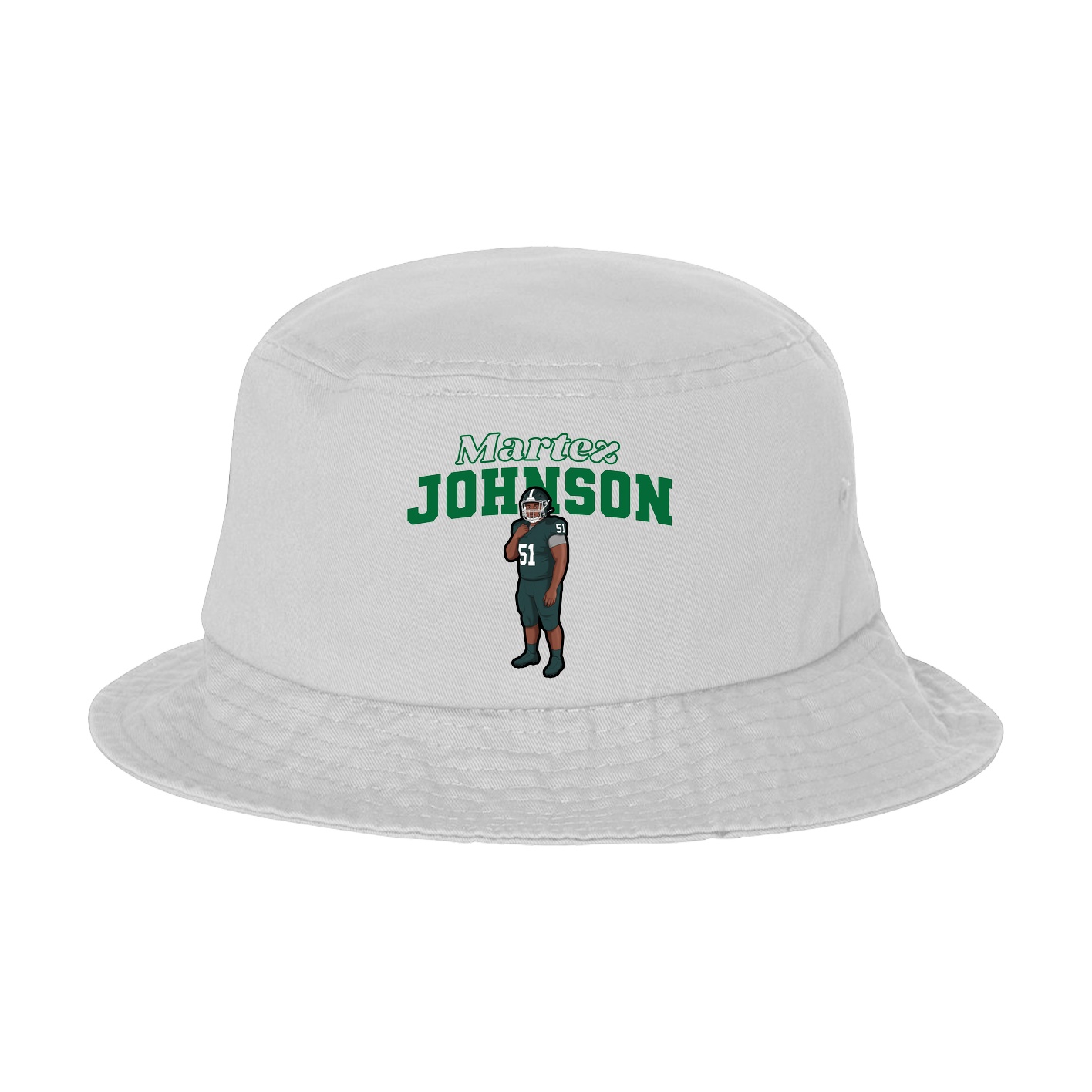 Bucket Cap — Name Arch in White