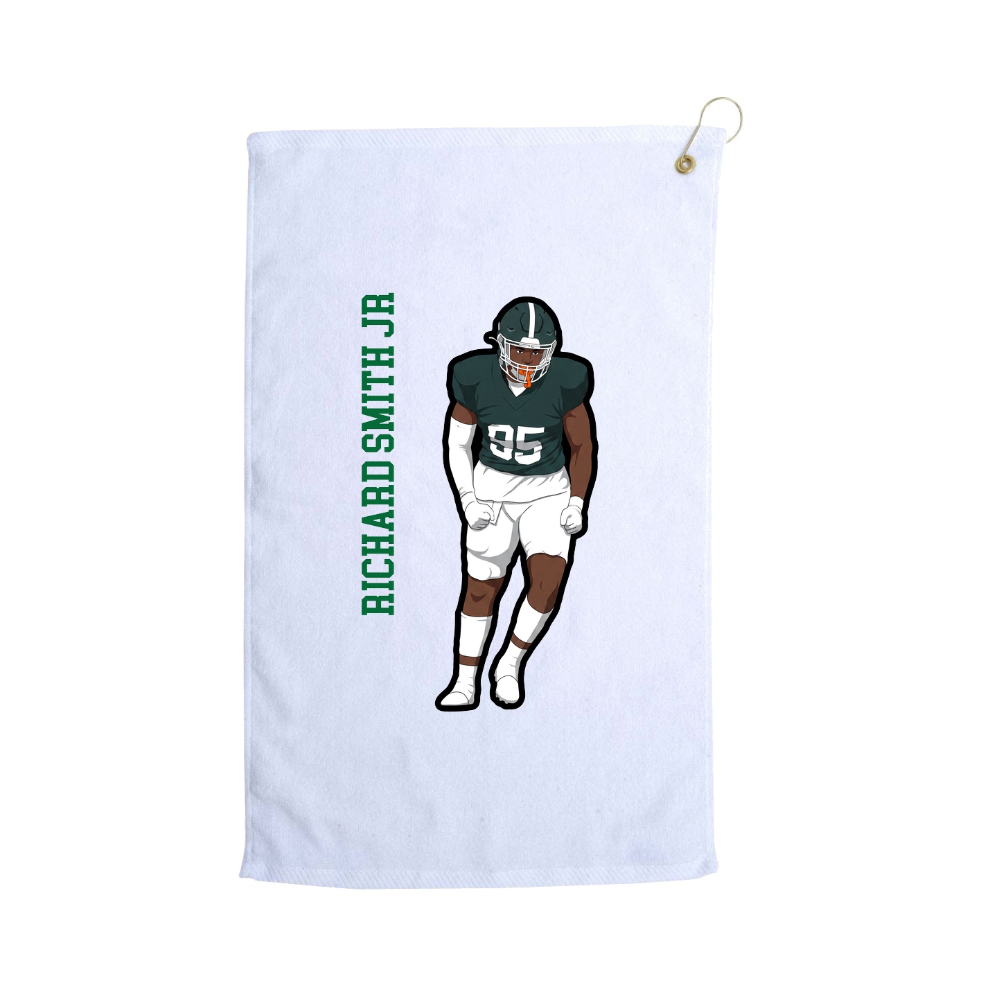 Golf Towel — Name Vertical in White