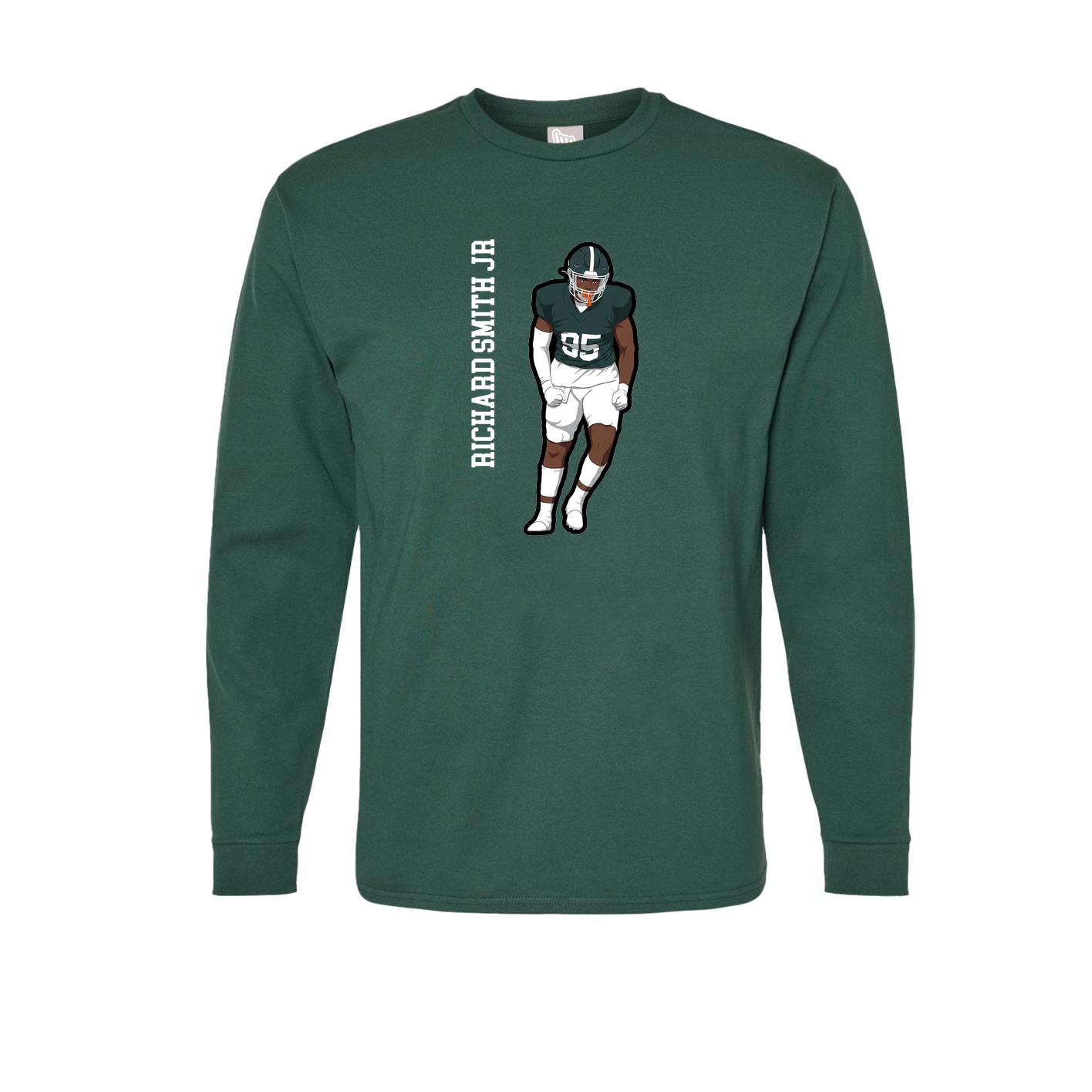 Long Sleeve Tee — Name Vertical in Green