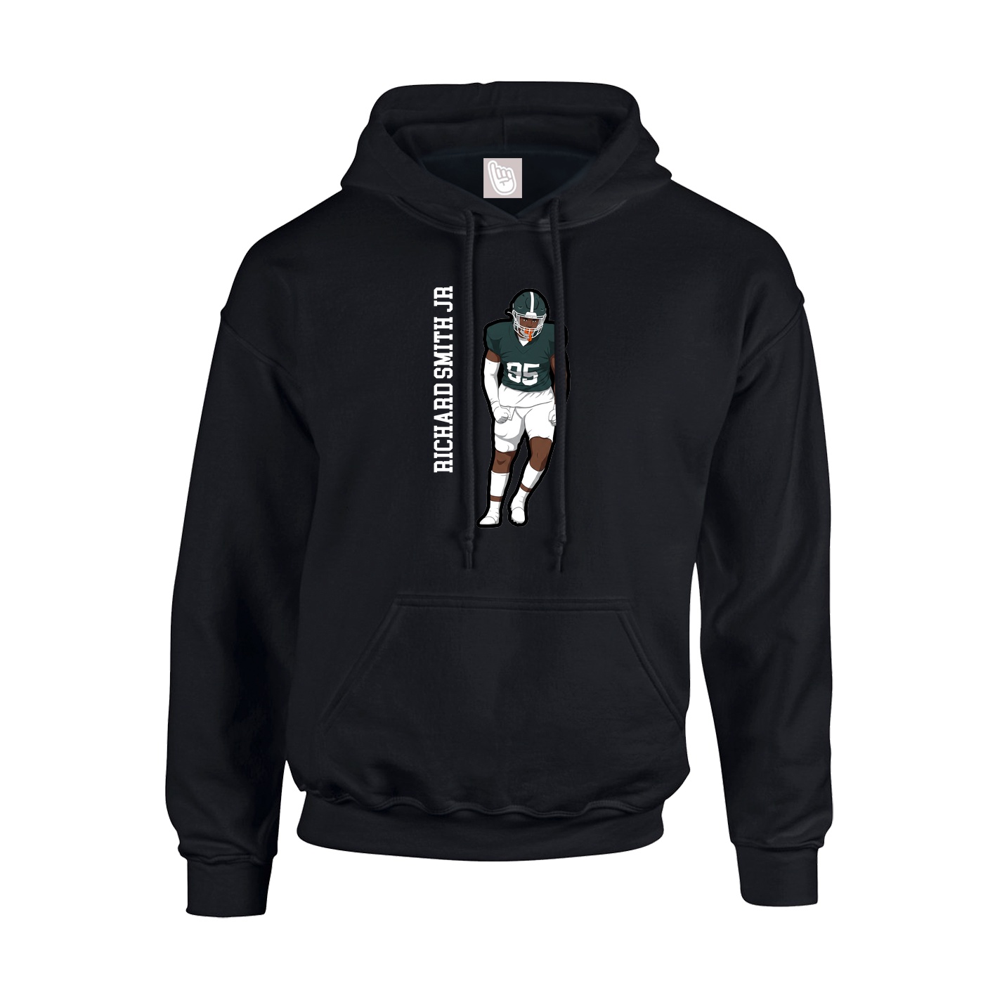 Youth Hoodie — Name Vertical in Black