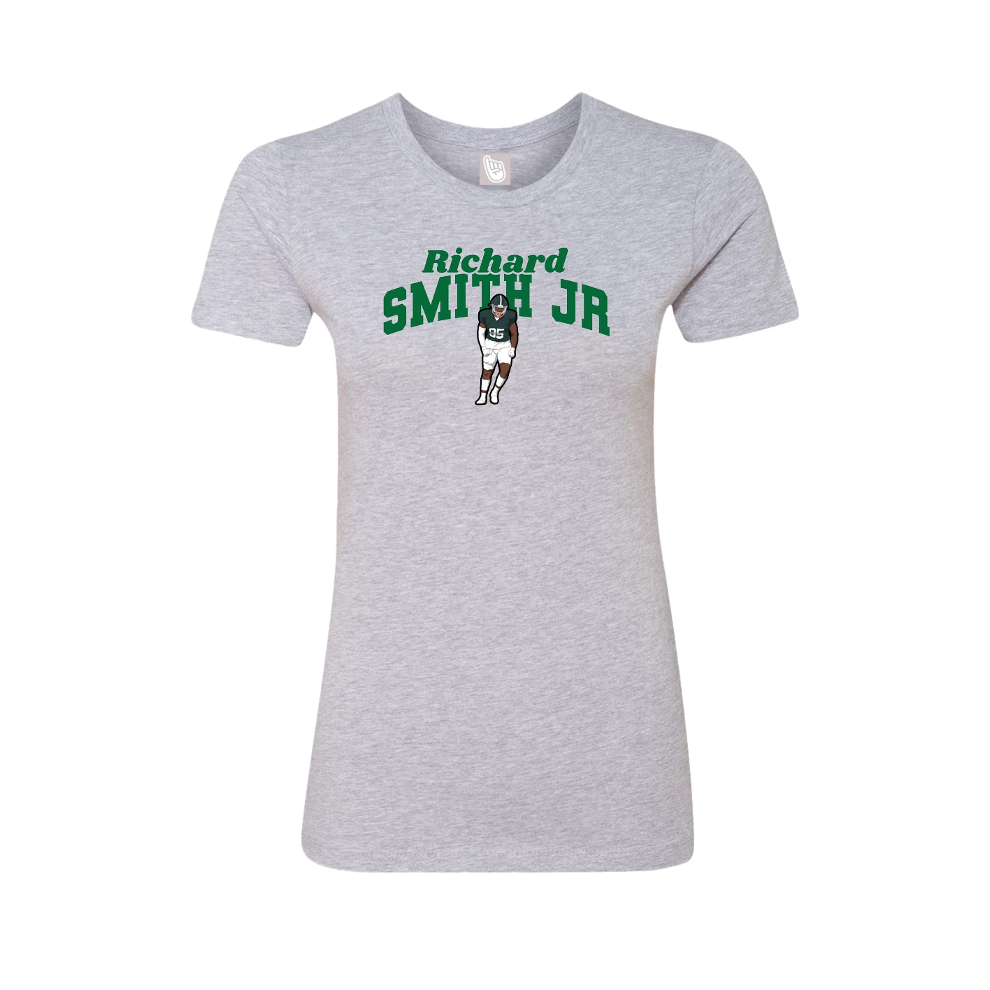 Fitted Women's Tee — Signature Arch in Grey