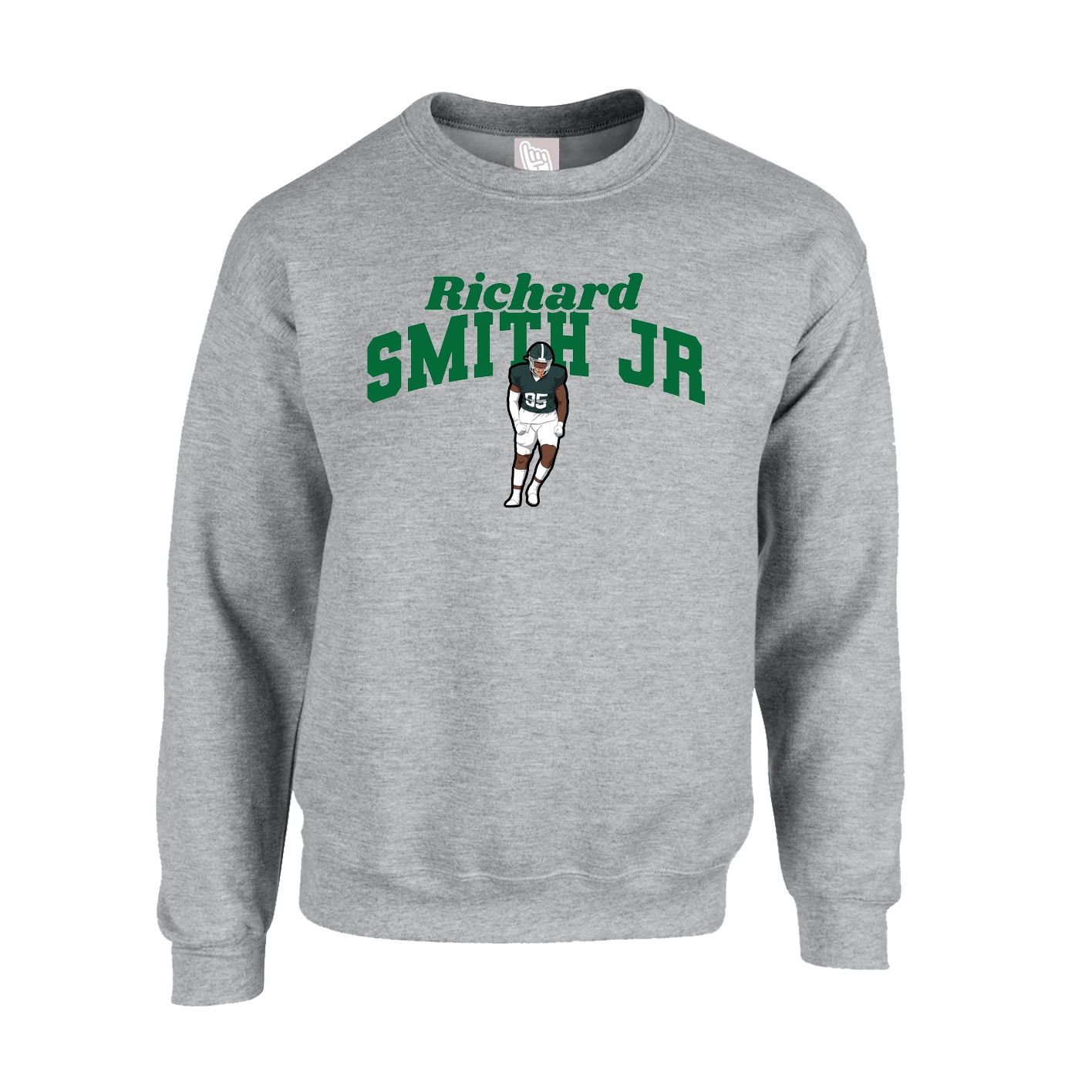 Fleece Crew — Signature Arch in Grey