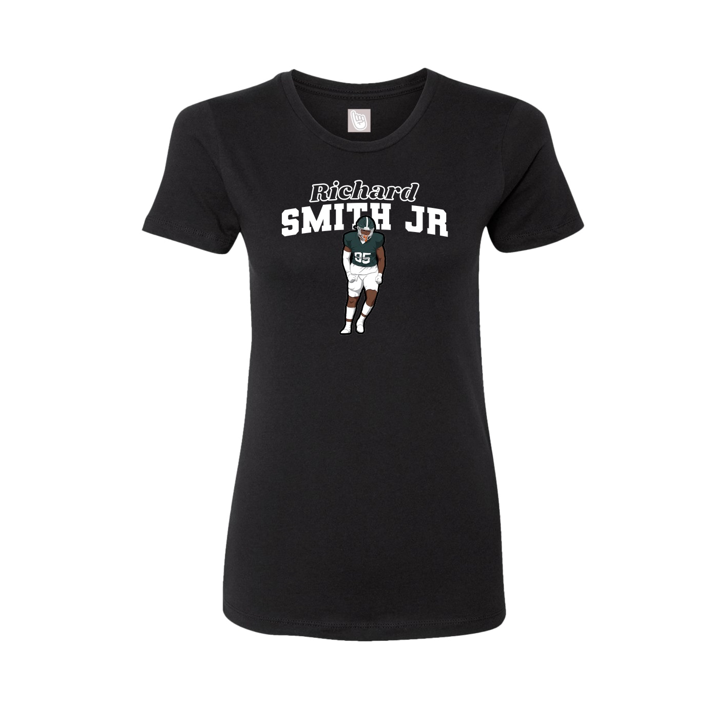 Fitted Women's Tee — Name Arch in Black