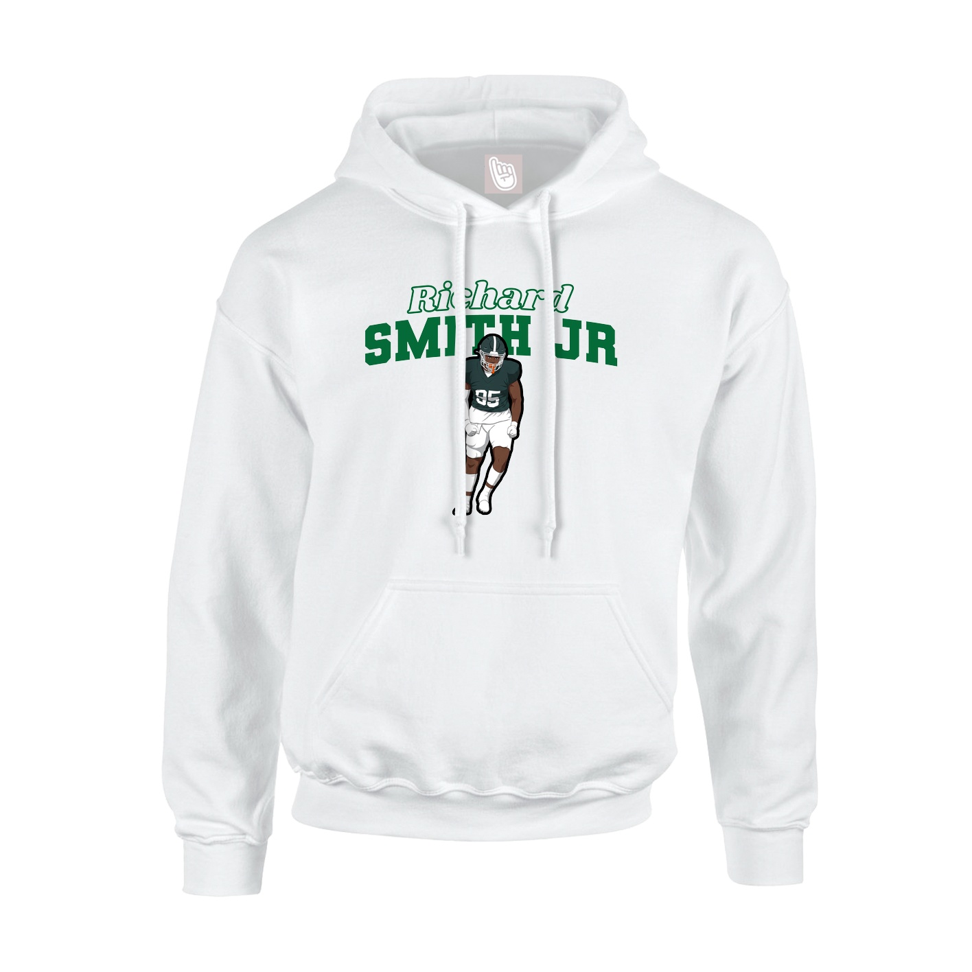 Hoodie — Name Arch in White