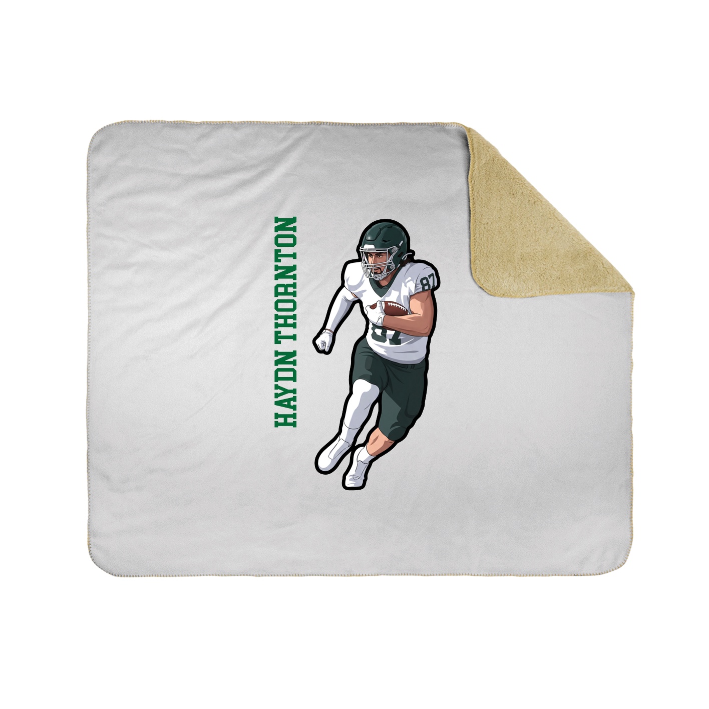 Throw Blanket — Name Vertical in White