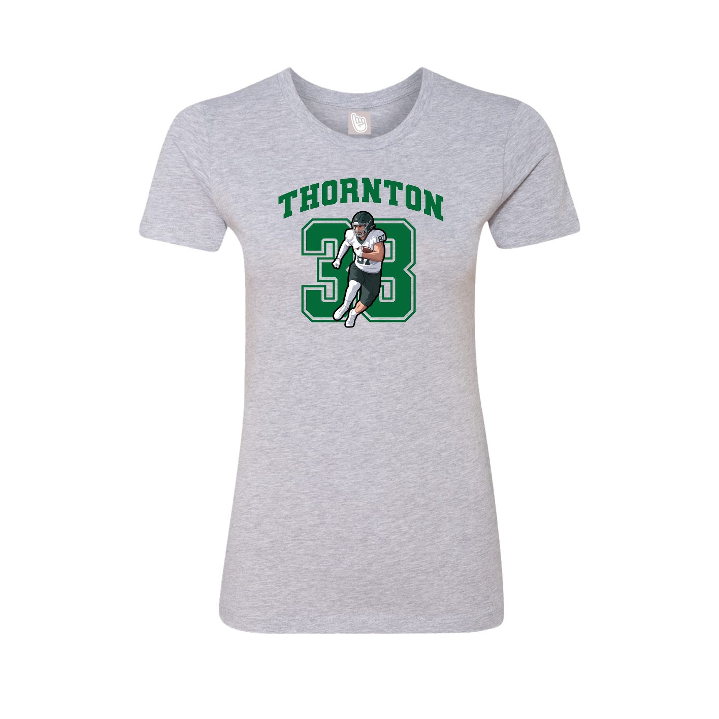 Fitted Women's Tee — Number in Grey